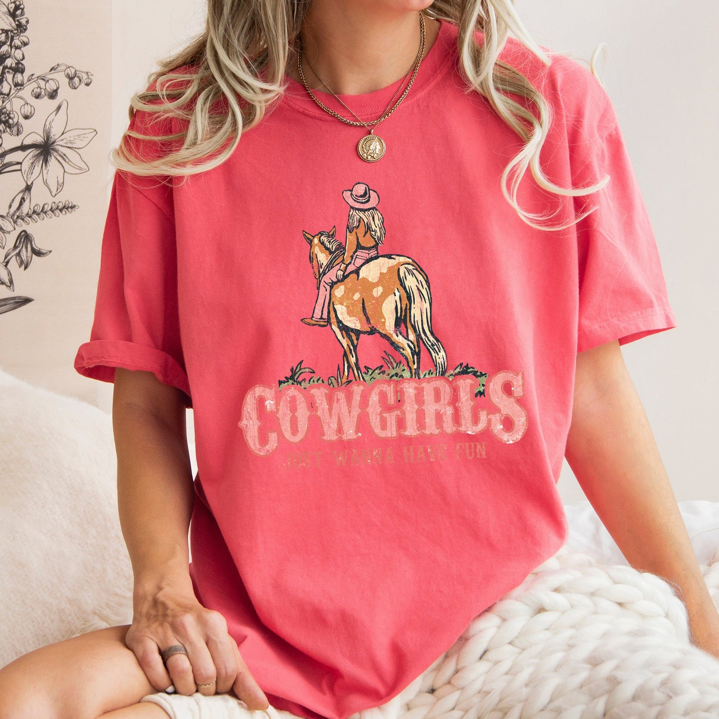 Cowgirl Just Want To Have Fun, Horse, Western, Cowboy,Tshirt Comfort Colors T-Shirt