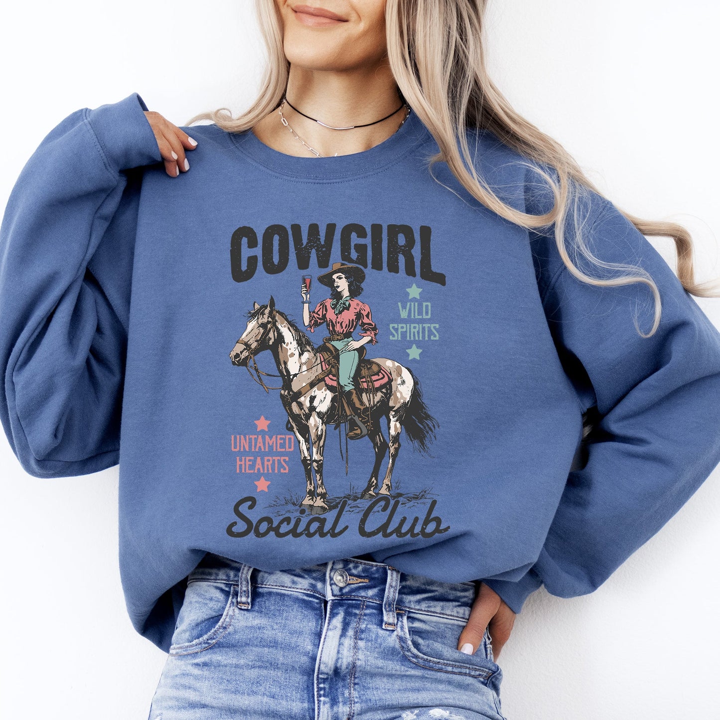 Cowgirl Social Club, Western, Country, Horse Sweatshirt