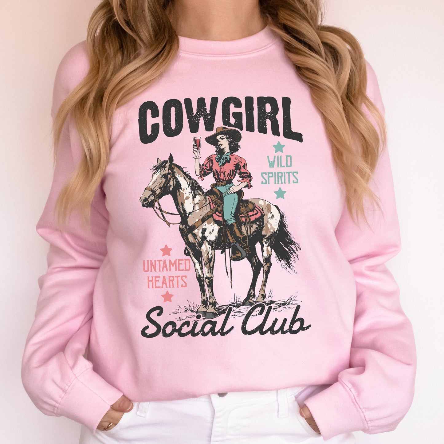 Cowgirl Social Club, Western, Country, Horse Sweatshirt