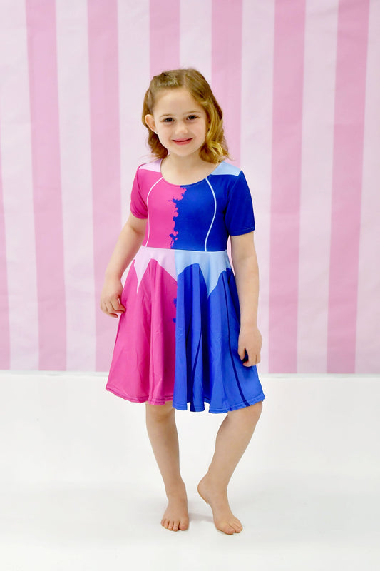 Make It Pink, Make It Blue Milk Silk Twirl Dress