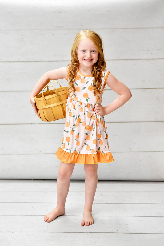 Peaches Milk Silk Ruffle Tank Dress