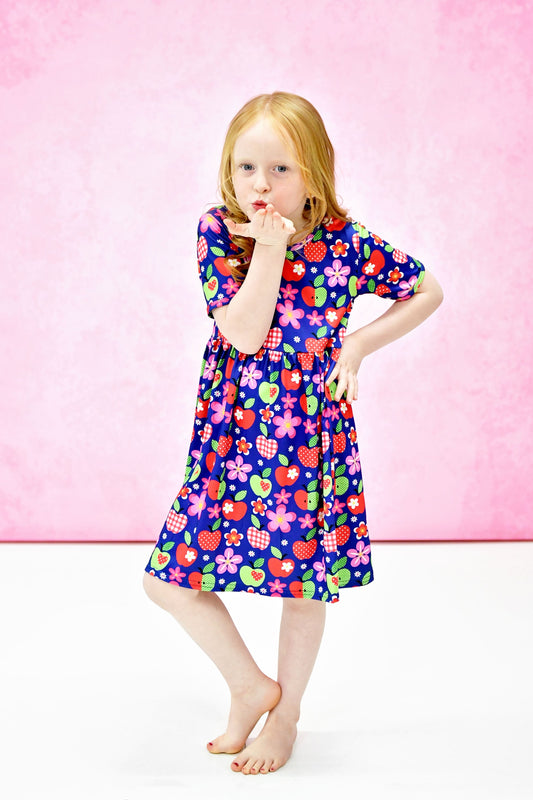 Awesome To The Core Short Sleeve Milk Silk Dress