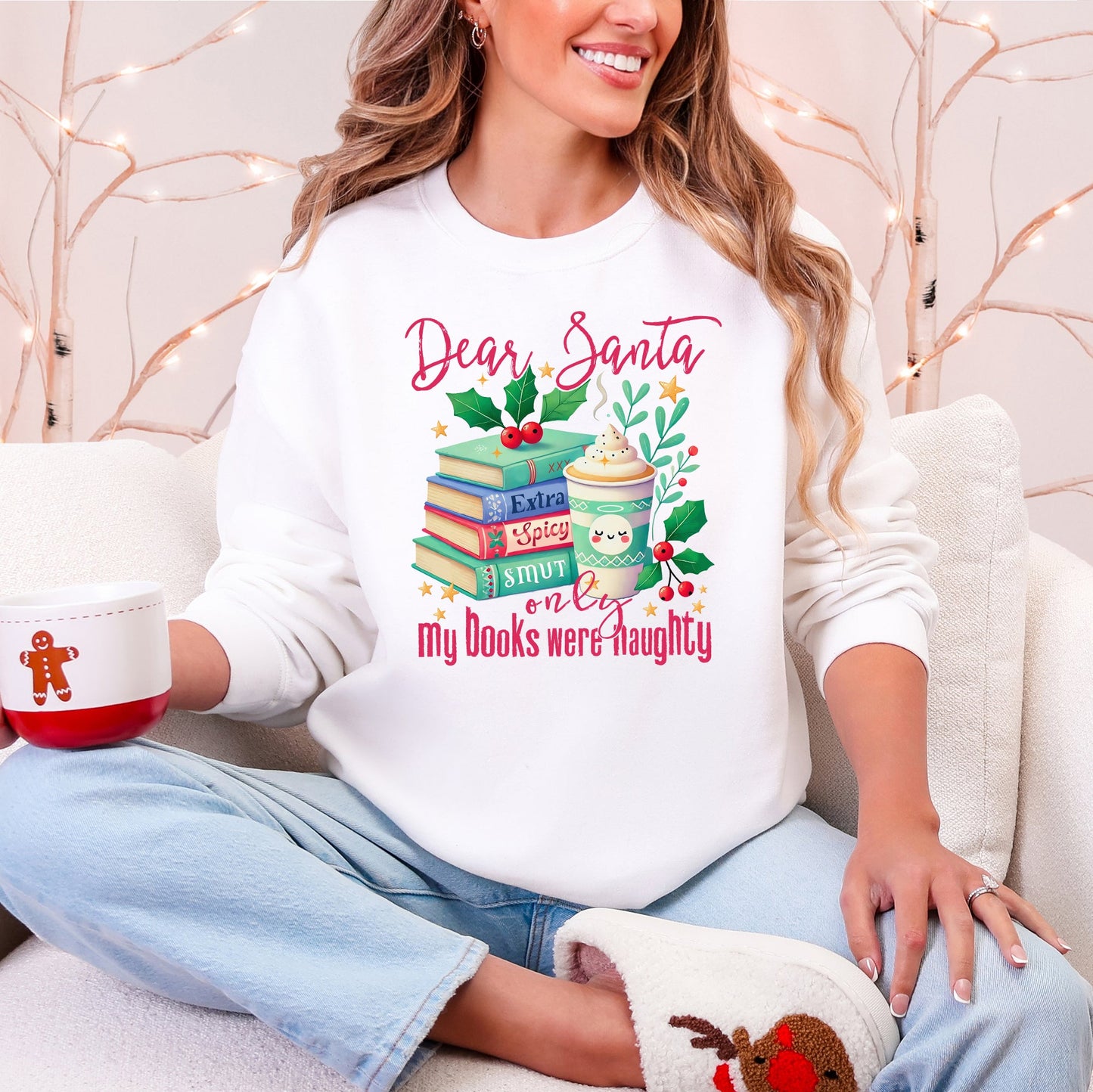 Dear Santa, My Books Were Naughty, Booktok, Christmas, Funny Sweatshirt