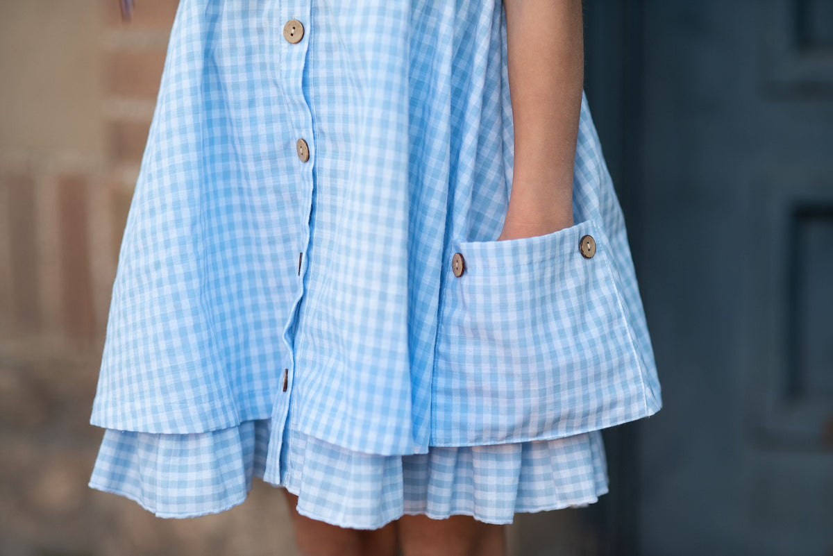 Blue Check Gingham Dress