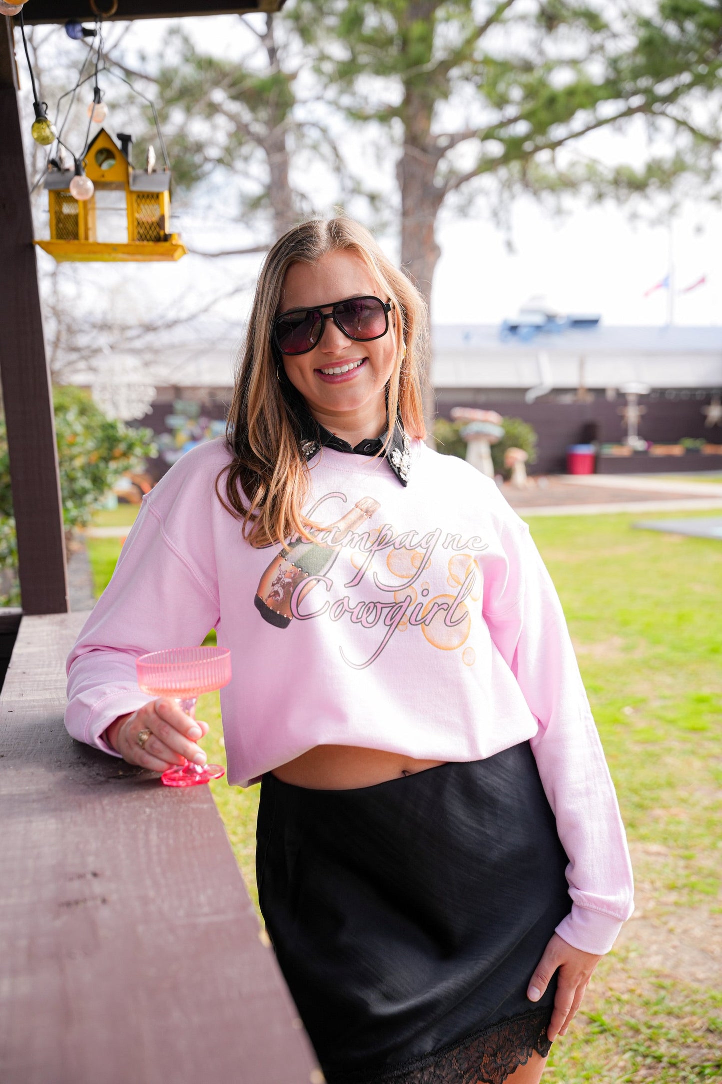 GINA CHAMPAGNE COWGIRL TEE