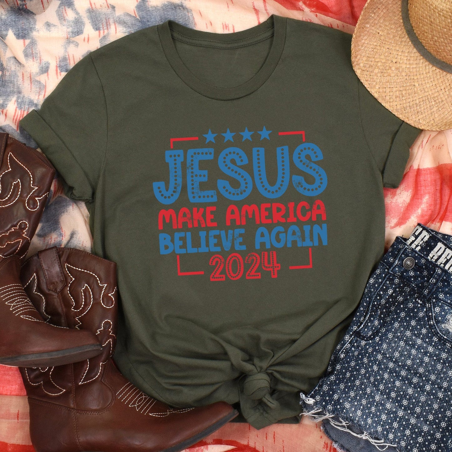 Jesus Make America Believe Again Tees