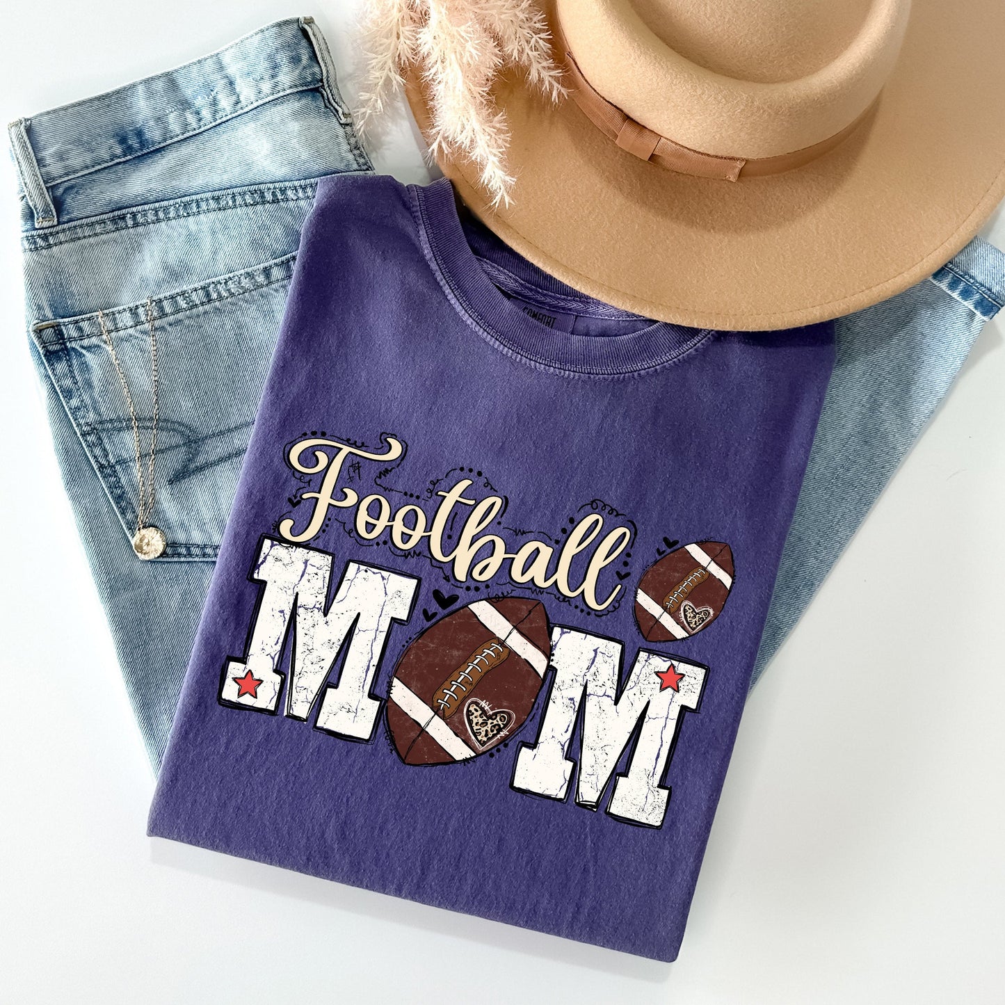 Football Mom, Sports, Game Day, Big Game, Touchdown, Tailgate Party Tshirt Comfort Colors T-Shirt