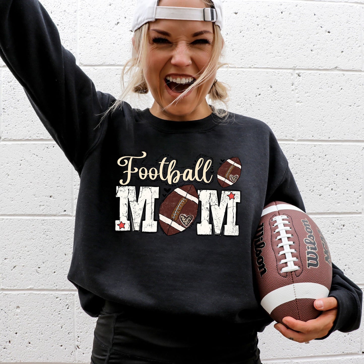 Football Mom, Sports, Game Day, Big Game, Touchdown, Tailgate Party Sweatshirt