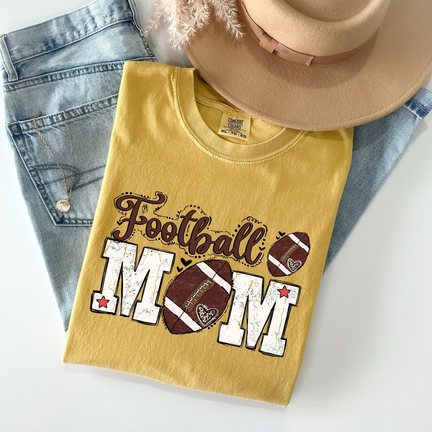 Football Mom, Sports, Game Day, Big Game, Touchdown, Tailgate Party Tshirt Comfort Colors T-Shirt