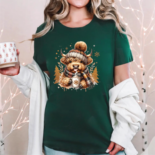 Winter Highland Cow Tees