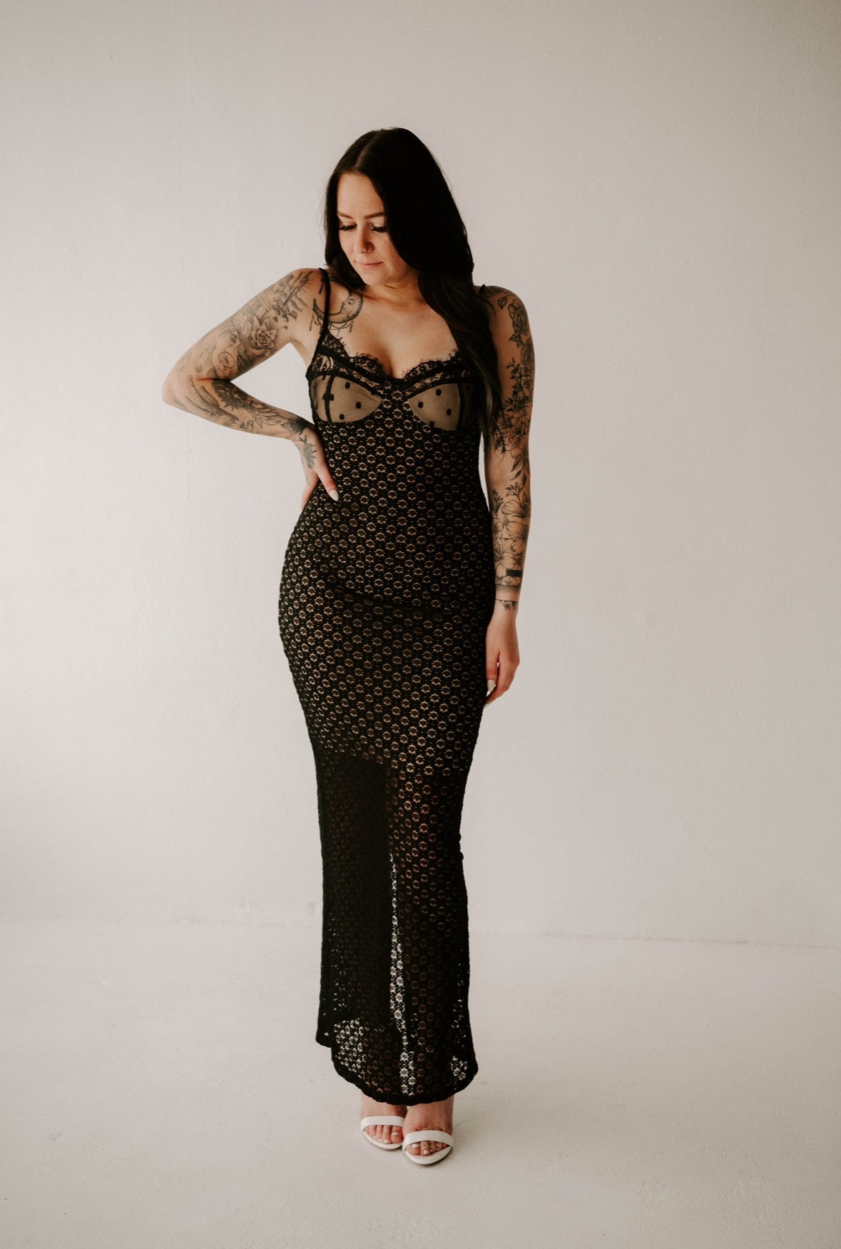 Laurens Lace Slit Dress