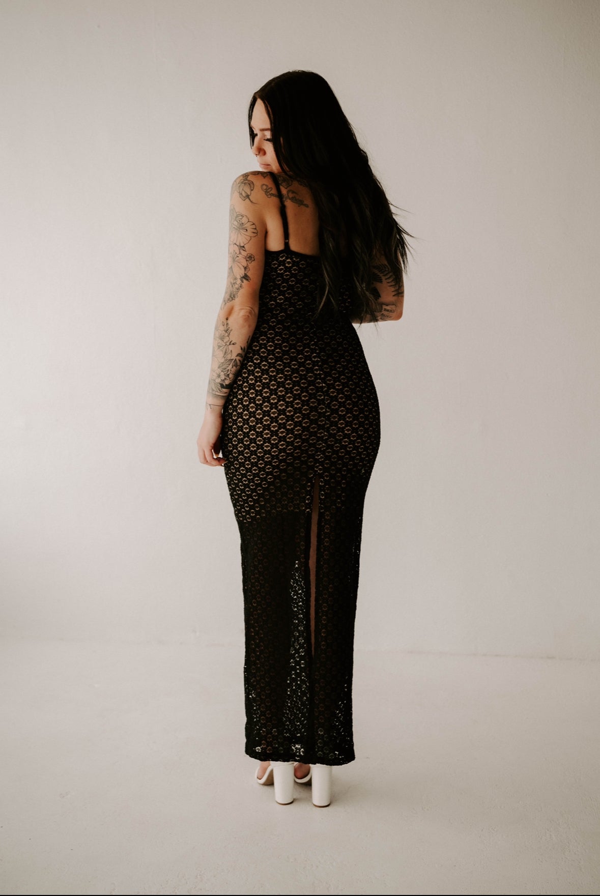 Laurens Lace Slit Dress