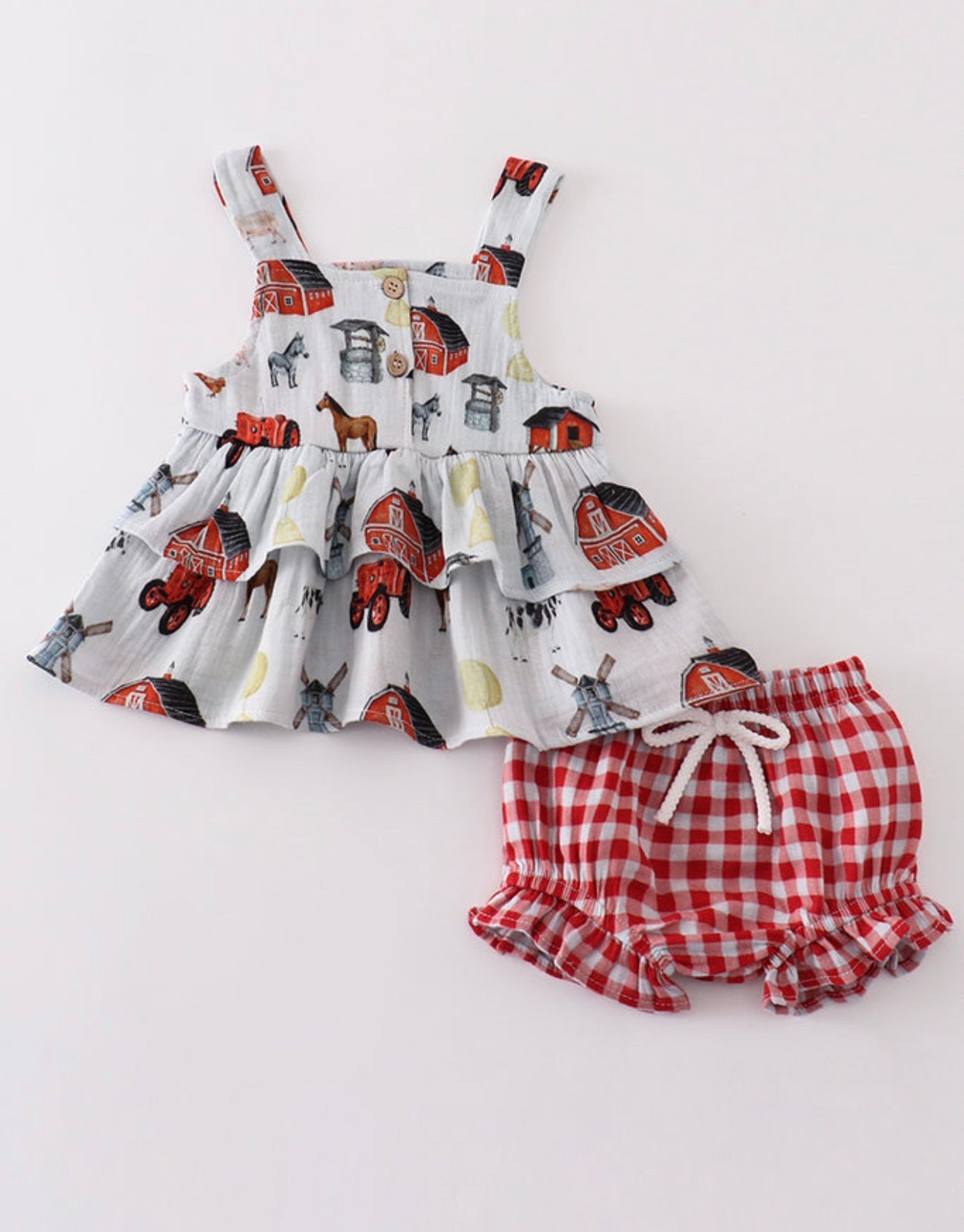 24 Months Muslin Ruffle Farm Set (FINAL SALE)
