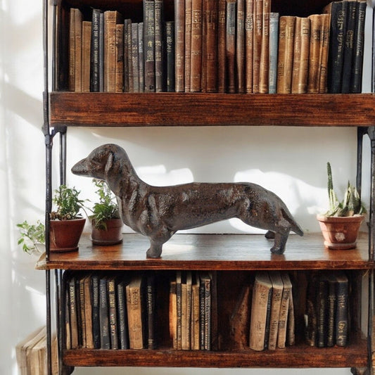 Charming Cast Iron Small Dog Figurine, Rustic Farmhouse Decor Accent