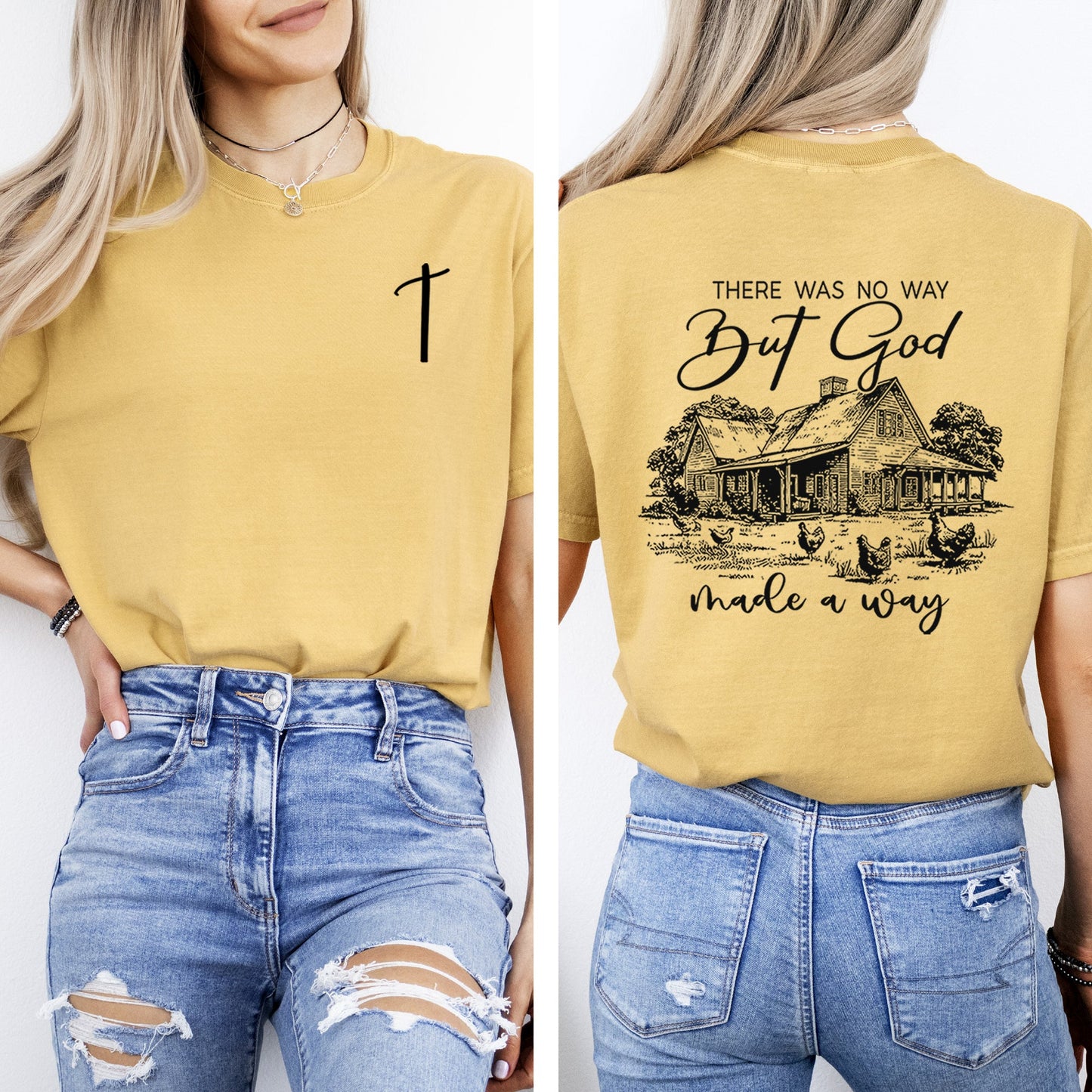 God Made A Way, Farm Life, Country, Christian, Jesus, Gospel, Faith, Saved Tshirt Comfort Colors T-Shirt