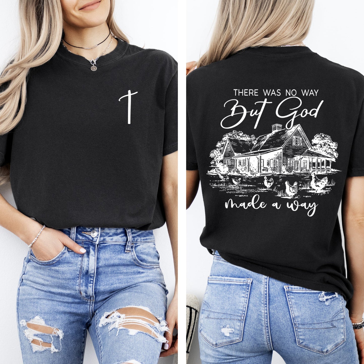 God Made A Way, Farm Life, Country, Christian, Jesus, Gospel, Faith, Saved Tshirt Comfort Colors T-Shirt