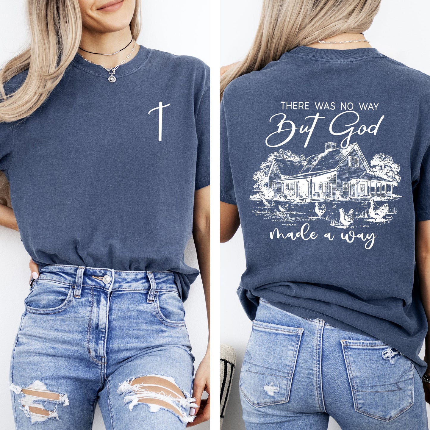 God Made A Way, Farm Life, Country, Christian, Jesus, Gospel, Faith, Saved Tshirt Comfort Colors T-Shirt