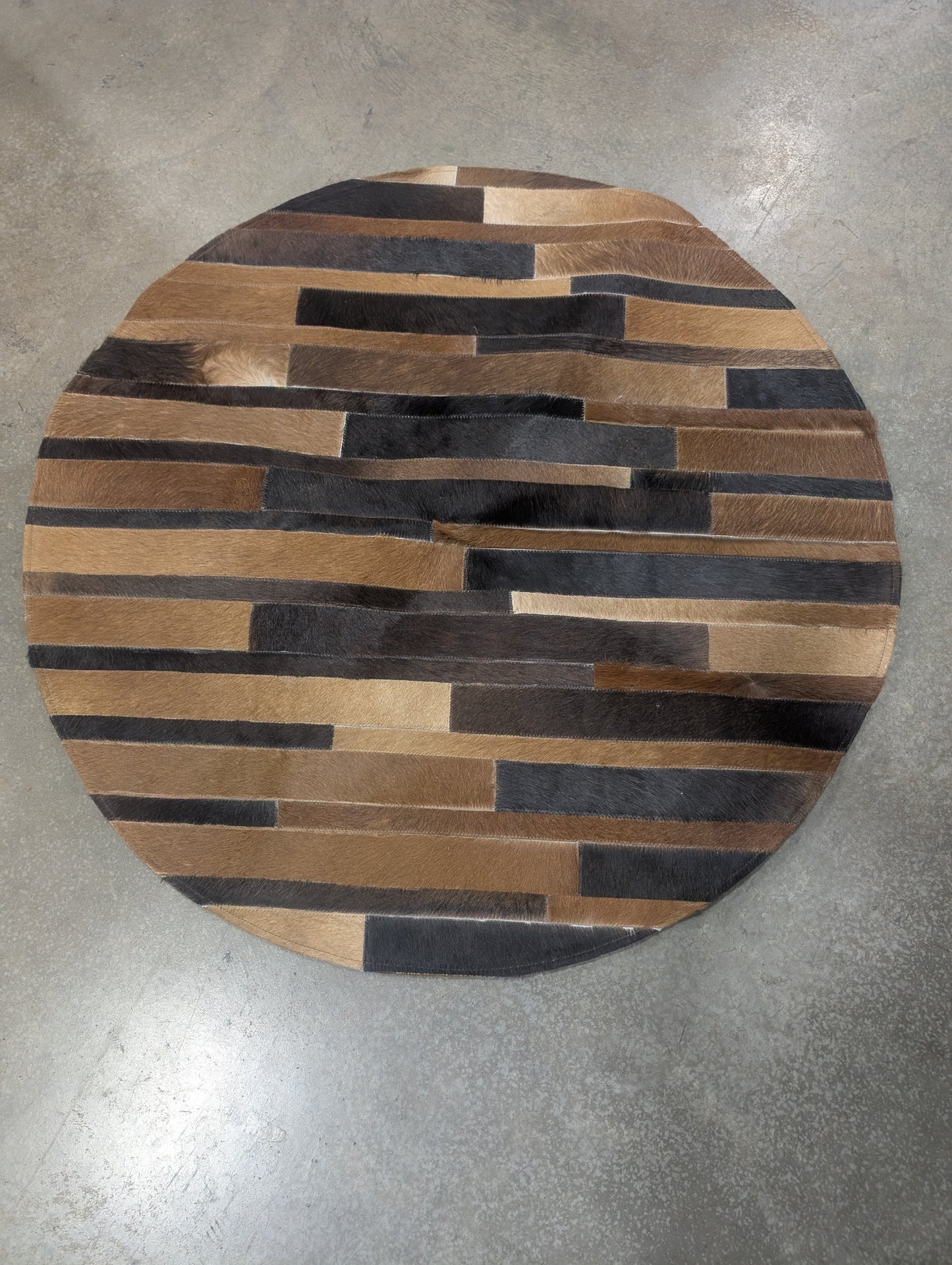 Round 3' Round Patchwork Handmade Rug