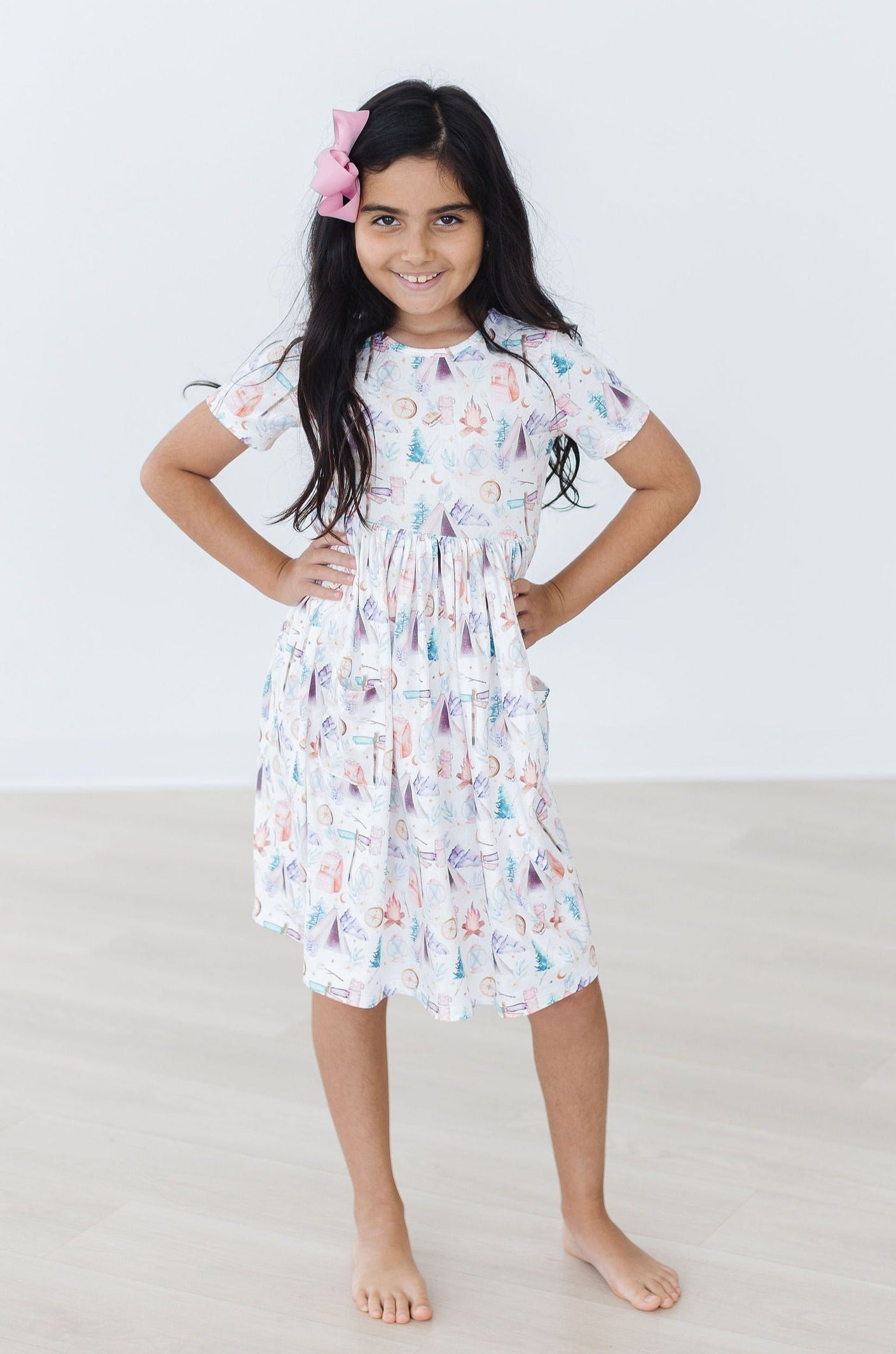 SALE Happy Camper S/S Pocket Twirl Dress