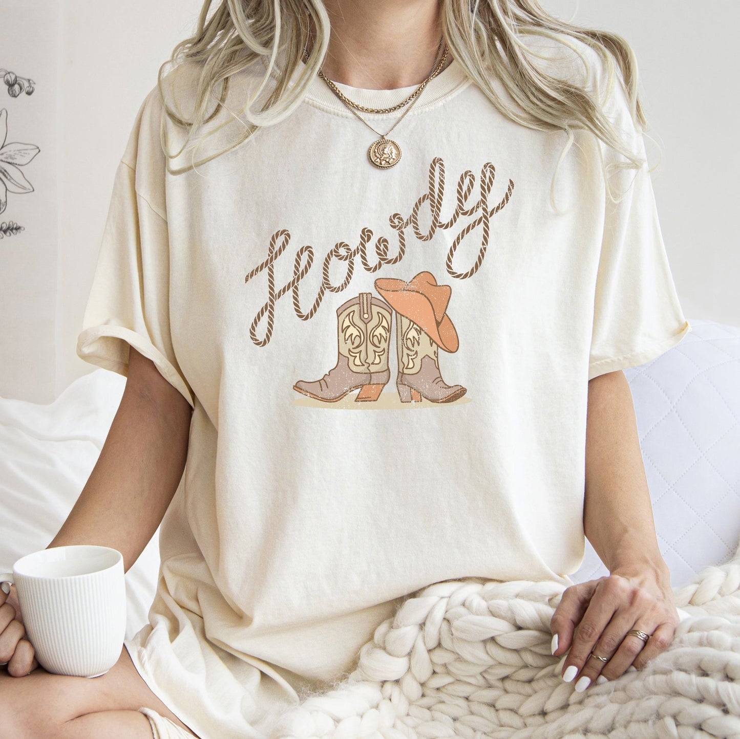 Howdy, Cowboy Boots, Western, Country, Cowgirl, Tshirt Comfort Colors T-Shirt