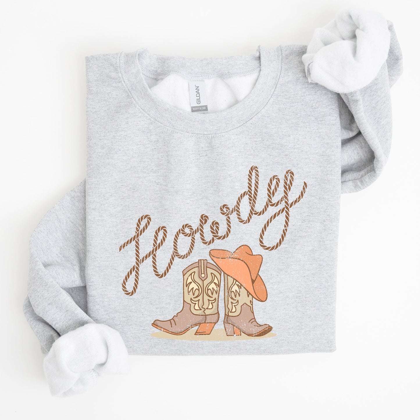 Howdy, Cowboy Boots, Western, Country, Cowgirl, Sweatshirt