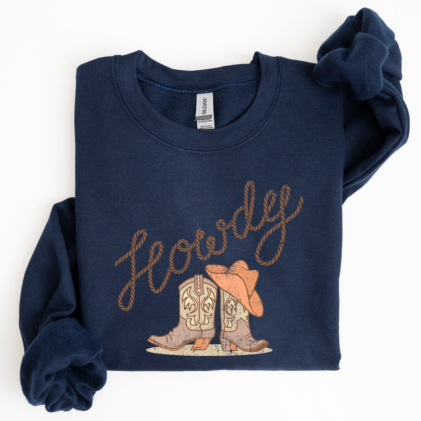 Howdy, Cowboy Boots, Western, Country, Cowgirl, Sweatshirt