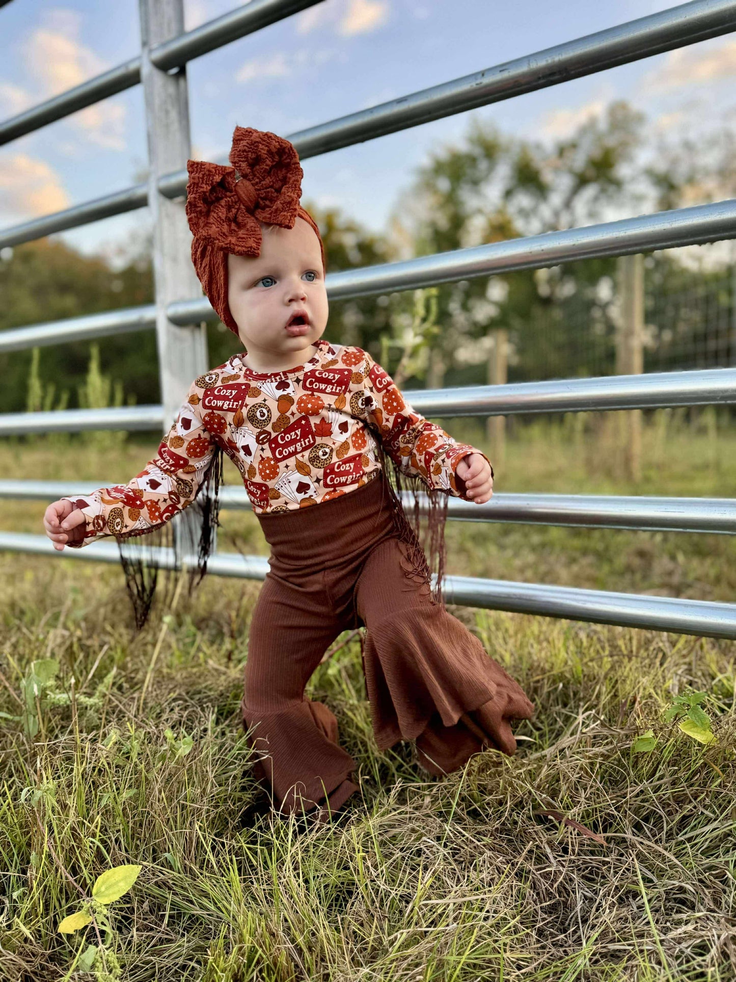 Cozy Cowgirl Fringe Leo/Top