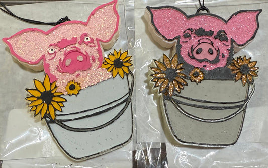 Pigs in a Bucket Car Freshie
