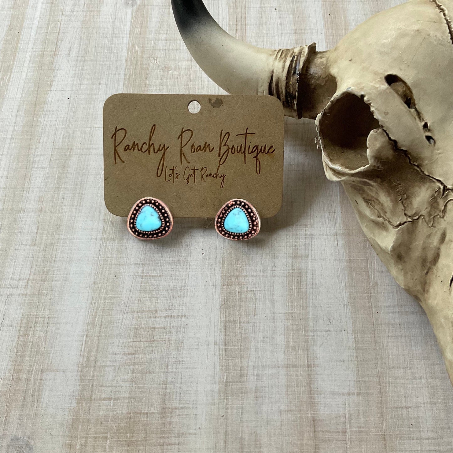 Semi Stone Stud Western Earrings