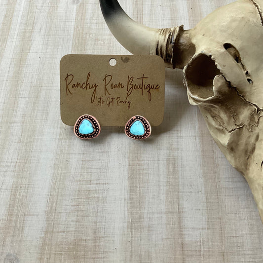 Semi Stone Stud Western Earrings