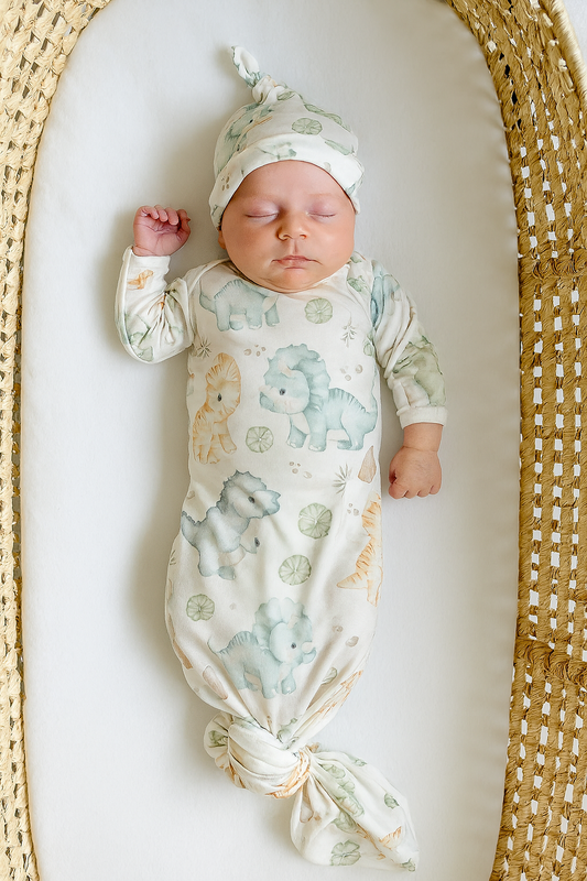 Dinosaur Bamboo Knotted Gown and Hat