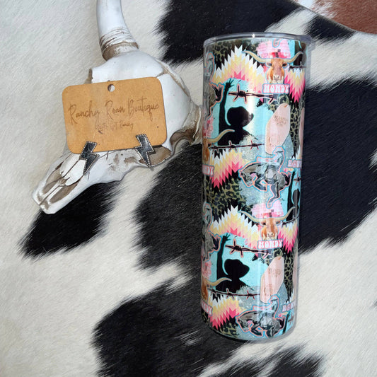 Howdy Aztec Groovy Western Skinny Tumbler