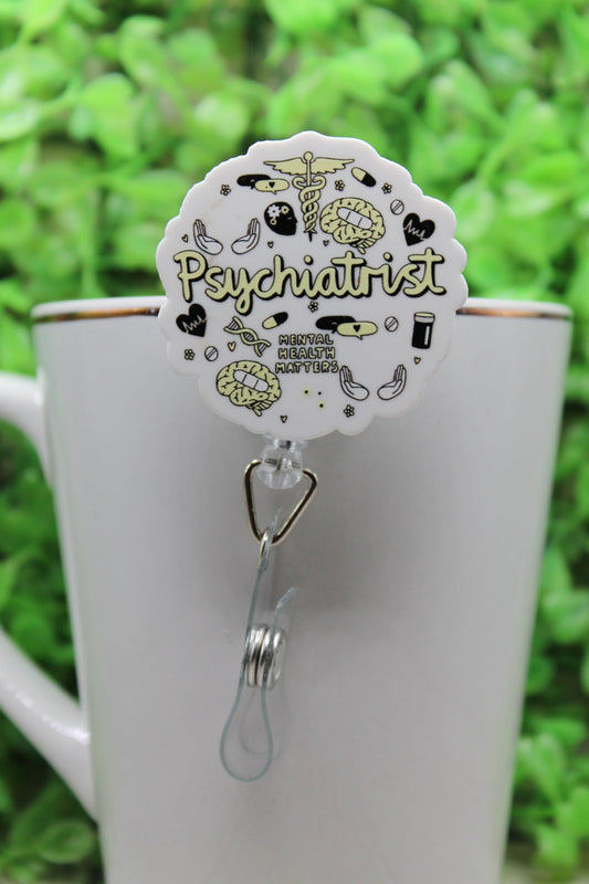 Psychiatrist • Badge/ID Holder with Alligator Clip