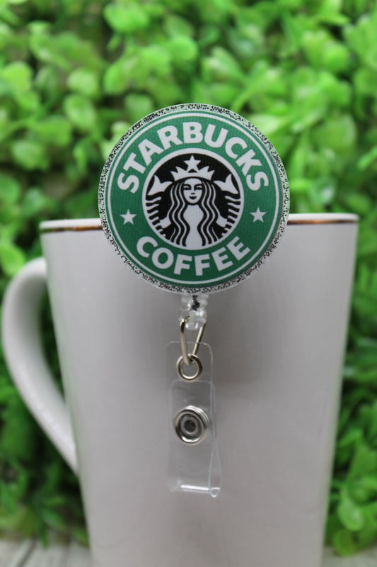 Coffee Circle Badge/ID Holder Reel