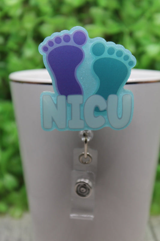 NICU Baby Feet Badge/ID Holder Reel