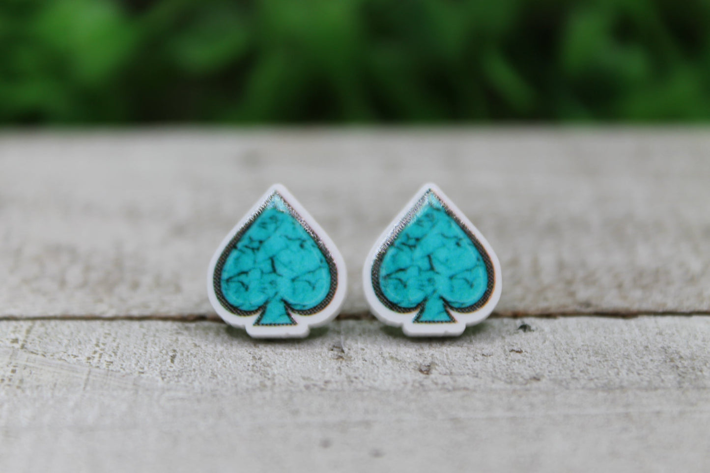 Turquoise Spade Stud Earrings