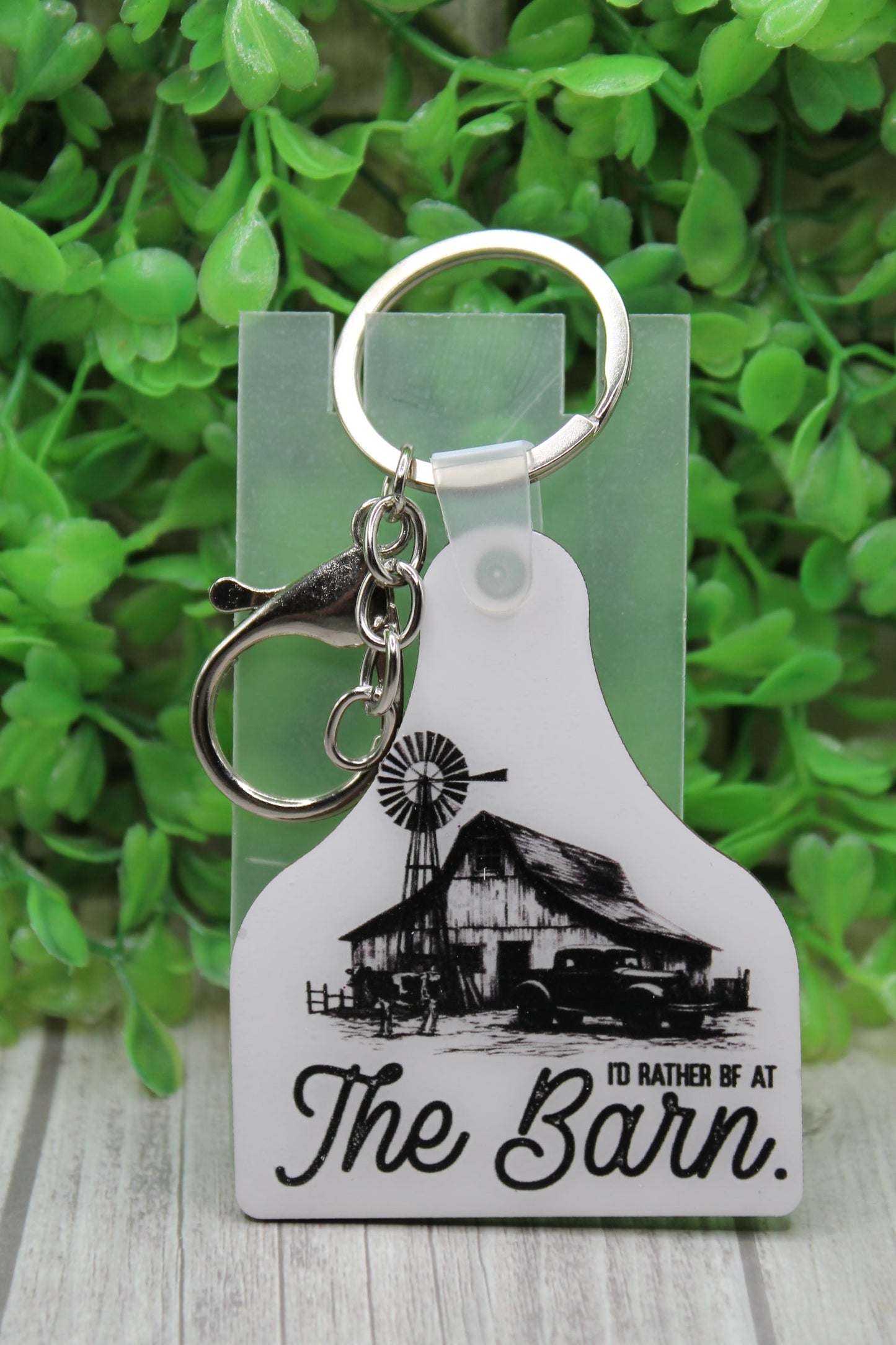 The Barn Cow Tag Keychain