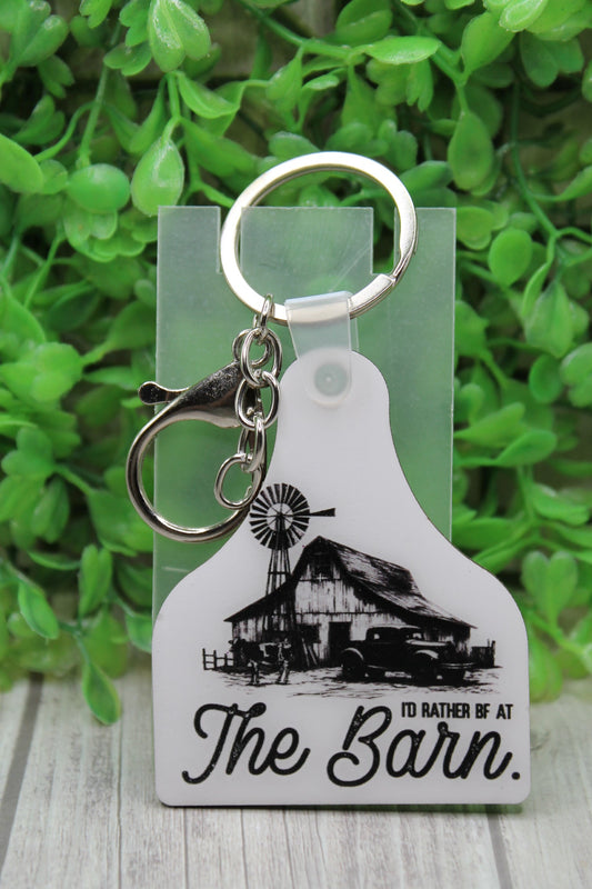 The Barn Cow Tag Keychain