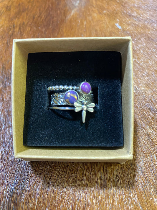 Dragon Fly Spiney Oyster Stackable Rings