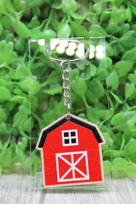 Red Barn Keychain
