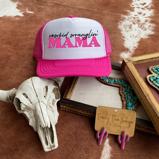 Cowkid Wranglin Mama Western Foam Front Trucker Hat