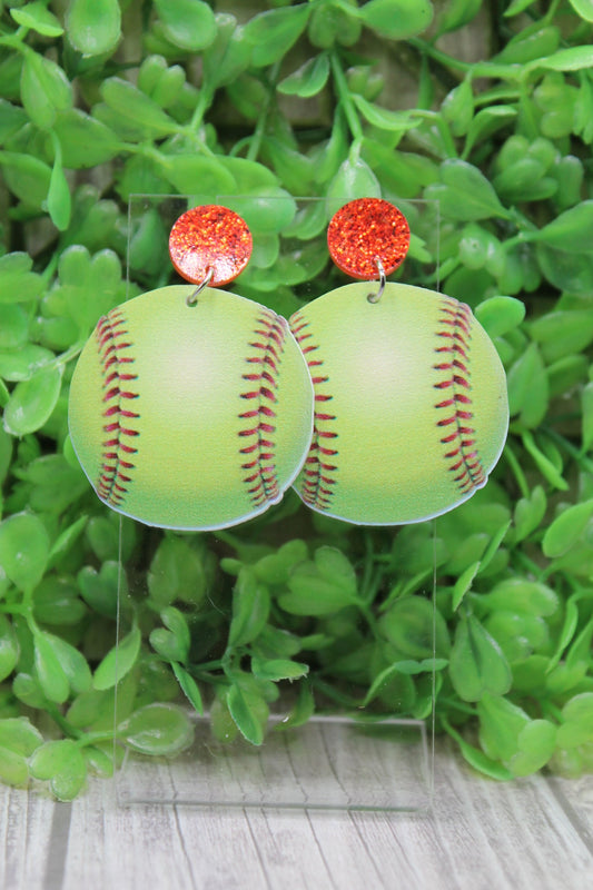 Softball Dangle Earrings