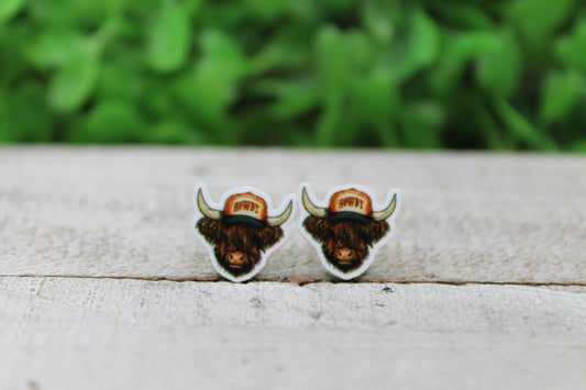 HOWDY Highland Cow Stud Earrings