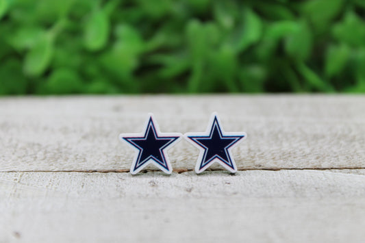 Cowboys Football Star Stud Earrings