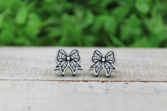 Volleyball Bow Stud Earrings