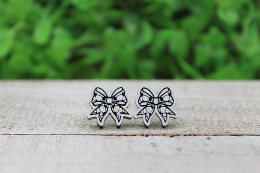 Soccer Bow Stud Earrings