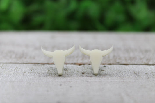 Steer Skull Stud Earrings