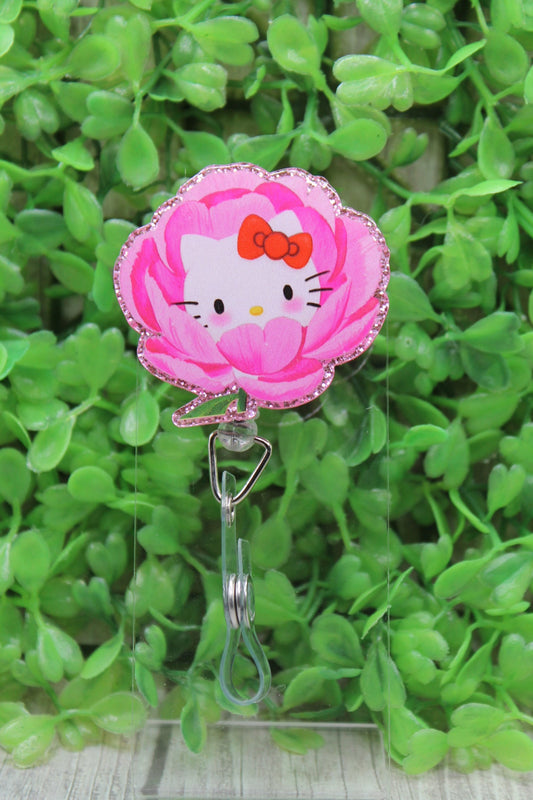 Rose Cat Badge/ID Holder Reel