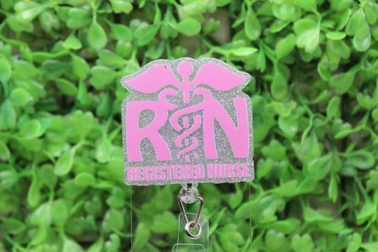 RN Pink & Silver Badge/ID Holder Reel