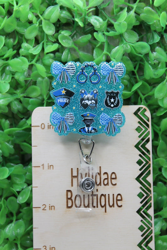 Police Collage Badge/ID Holder Reel